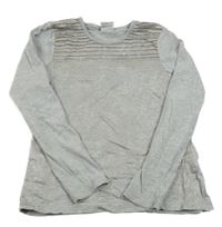 Šedo-stříbrné triko s žebrováním Yigga