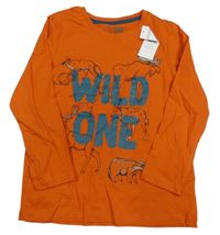 Nové - Cihlové triko s lesními zvířaty Little Kids