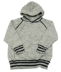 Šedý melírovaný svetr s kapucí H&M