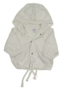 Bílá šusťáková jarní bunda s kapucí