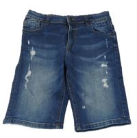 Tmavomodré riflové skinny kraťasy s prošoupáním Denim Co.