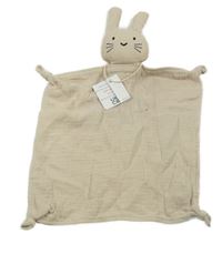 Nové - Béžový mušelínový usínáček s králíkem