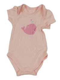 Světlerůžové puntíkaté body s velrybou C&A