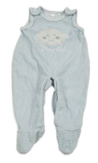 Světlemodré žebrované sametové dupačky s mrakem Ergee