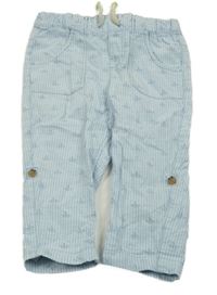 Světlemodro-bílé pruhované plátěné roll-up kalhoty s loďkami H&M