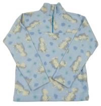 Světlemodrá fleecová mikina s dinosaury