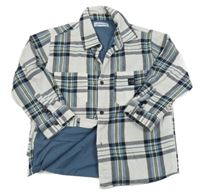 Bílo-tmavomodro-modrá kostkovaná podšitá košile Mayoral