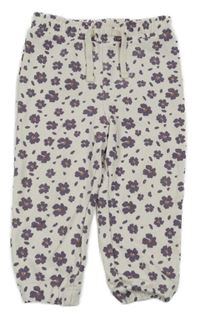 Světlebéžové květované tepláky Primark