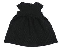 Černé třpytivé vzorované šaty s mašlí H&M