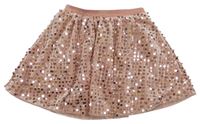 Starorůžová sametová sukně s flitry Primark