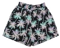 Černé lehké kraťasy s palmami H&M