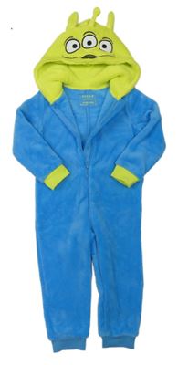Modro-zelená chlupatá kombinéza s kapucí - Příšerky s.r.o. Primark