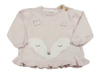 Světlerůžový lehký svetr s čumákem Mothercare