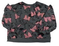 Tmavošedo-růžová mikina s Minnie a Daisy Disney