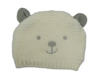 Bílá pletená podšitá čepice s čumákem George