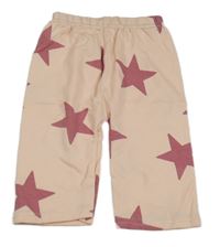 Světlerůžové lehké tepláky s hvězdami 