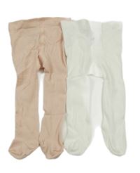 2x punčocháče - světlerůžové + bílé H&M