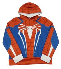 Červeno-modrá mikina se Spidermanem a kapucí 