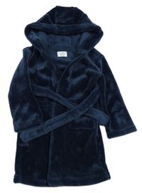 Tmavomodrý plyšový župan s kapucí PRIMARK