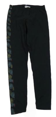 Černé legíny s barevným pruhem Y.F.K.