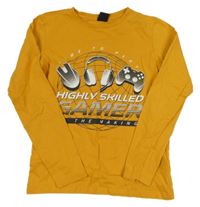 Okrové triko se sluchátky Chapter young