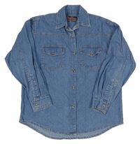 Modrá riflová košile s kapsami 