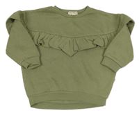 Khaki mikina s volánkem 