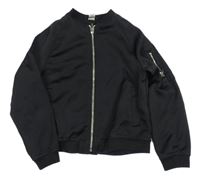 Černá lehká bunda se zipy Tu