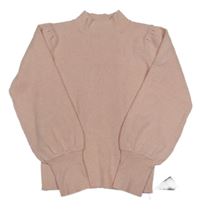 Nové - světlerůžový žebrovaný lehký svetr dunnes