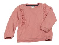 Růžová mikina s volánky Pocopiano