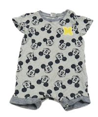 Šedý kraťasový overal s Mickeym Next