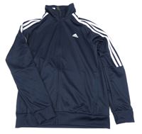 Tmavomodrá sportovní propínací mikina s logem Adidas