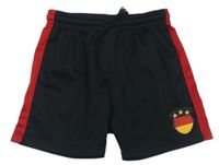 Černo-červené sportovní kraťasy s nášivkou - Deutschland