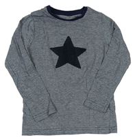 Tmavomodré pruhované triko s hvězdou zn. M&S