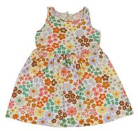 Smetanovo-barevné květované bavlněné šaty H&M