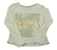 Mintové triko s nápisem Primark