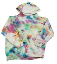 Smetanovo-barevná batikovaná mikina s kapucí Fruit of the Loom