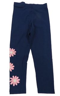 Tmavomodré legíny s květy M&S