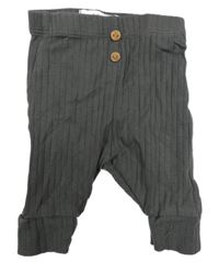 Antracitové žebrované tepláky Sinsay