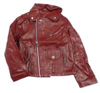 Bordó crop koženkový křivák 