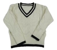 Bílo-černý vzorovaný svetr Shein