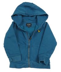 Petrolejová propínací mikina s kapucí lyle&scott