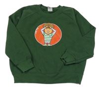 Tmavozelená mikina s potiskem 