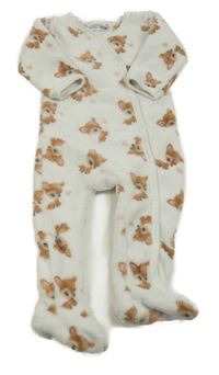 Bílý plyšový overal s laněmi Ergee