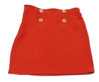 Červená sukně s gombíky Shein