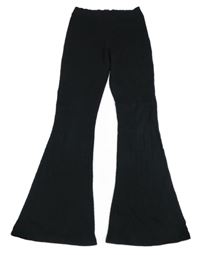 Černé žebrované flare legíny Matalan