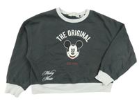 Antracitovo-bílá crop mikina s Mickeym H&M
