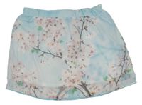 Světlemodrá květovaná šifonová sukně Original Marines 