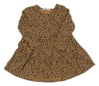 Hnědo-černé puntíkaté šaty H&M