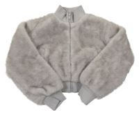 Šedá kožešinová podšitá crop bunda Primark